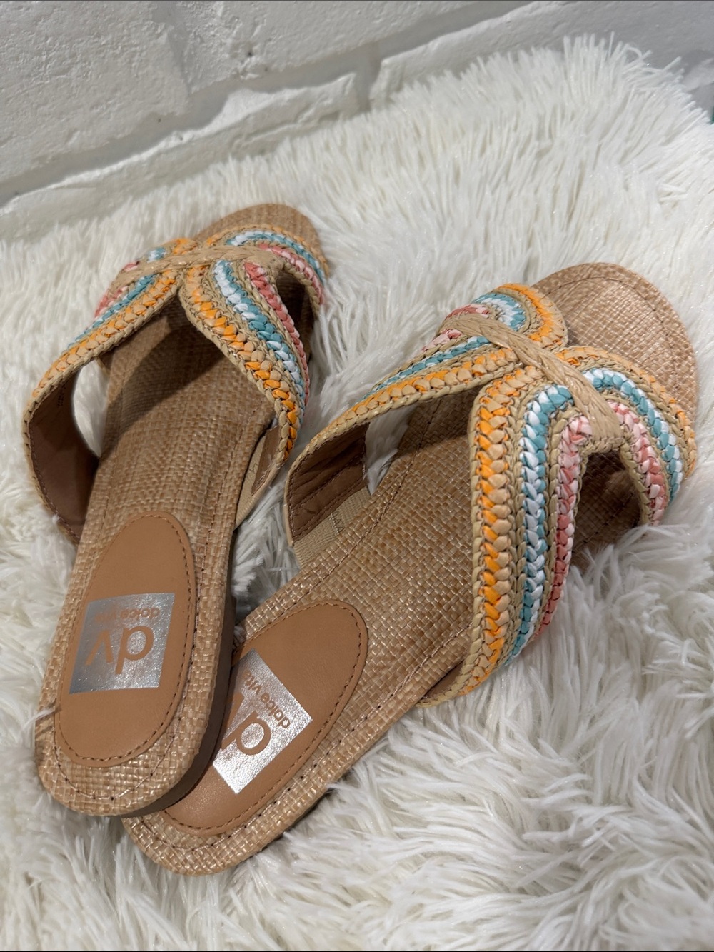 dv by Dolce Vita Multicolor Braided Slide Sandals - Natural - Picture 4 of 5
